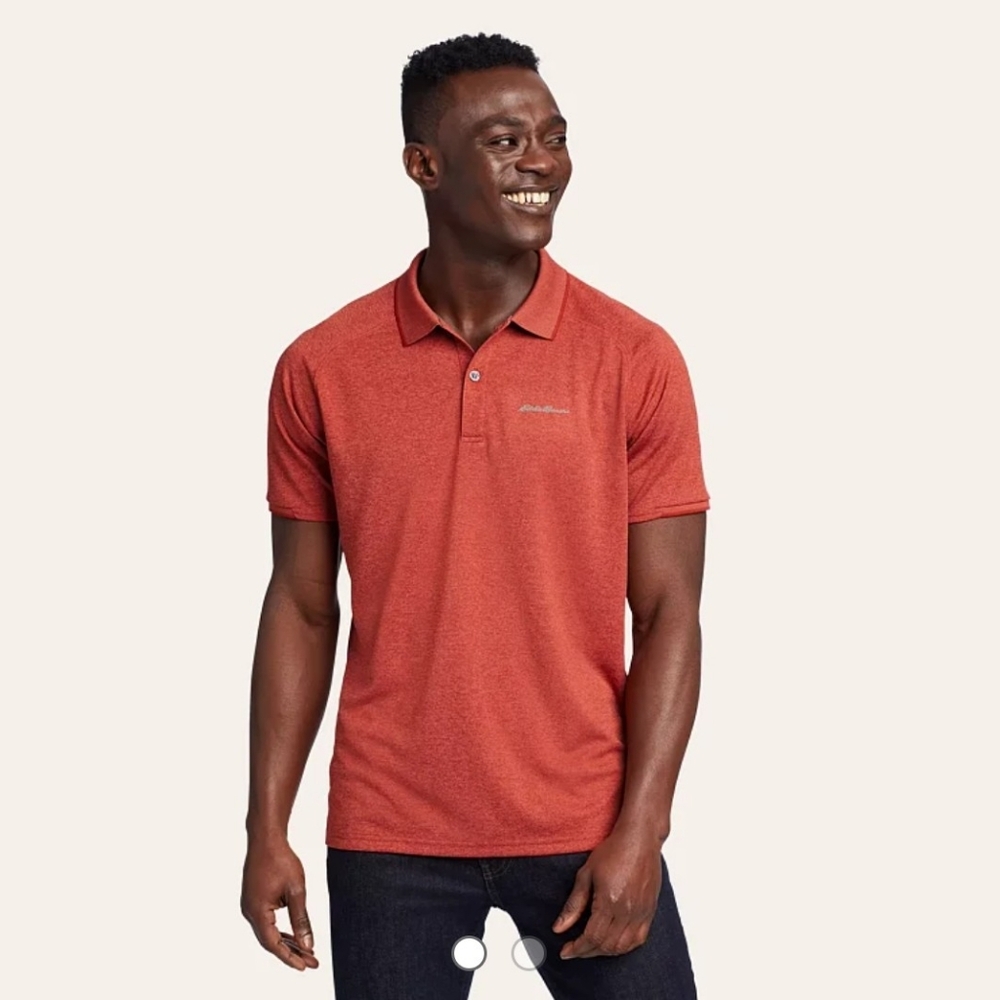 Eddie Bauer Men's Orange Heather Polo Shirt